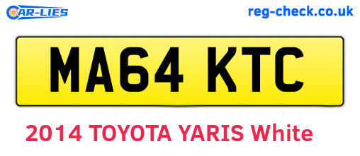 MA64KTC are the vehicle registration plates.
