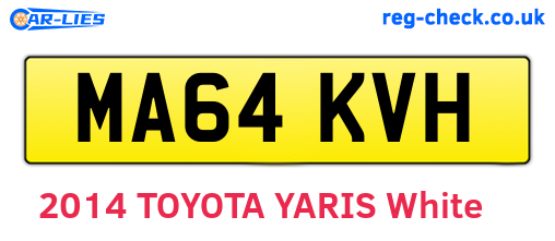 MA64KVH are the vehicle registration plates.