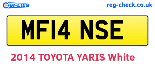 MF14NSE are the vehicle registration plates.