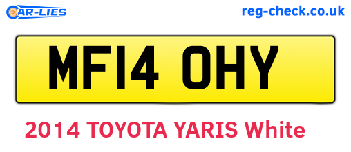 MF14OHY are the vehicle registration plates.