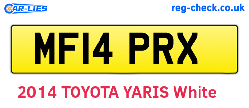 MF14PRX are the vehicle registration plates.