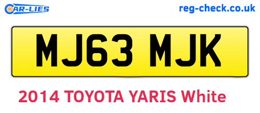 MJ63MJK are the vehicle registration plates.