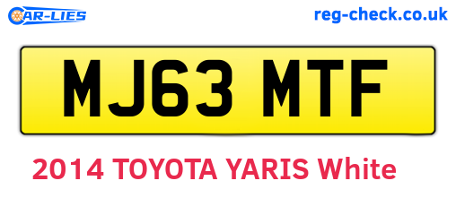 MJ63MTF are the vehicle registration plates.