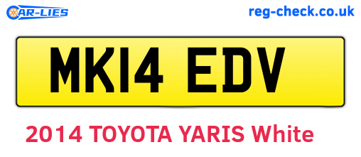 MK14EDV are the vehicle registration plates.