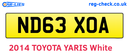 ND63XOA are the vehicle registration plates.
