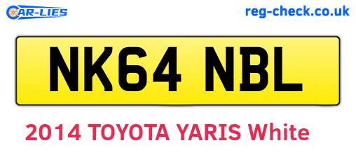 NK64NBL are the vehicle registration plates.
