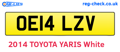 OE14LZV are the vehicle registration plates.