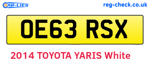 OE63RSX are the vehicle registration plates.