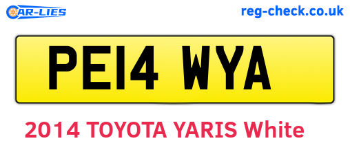 PE14WYA are the vehicle registration plates.