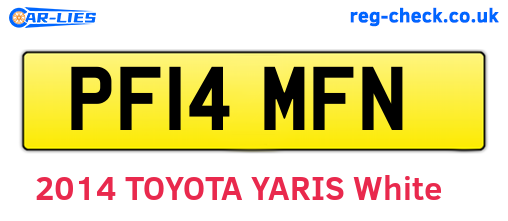 PF14MFN are the vehicle registration plates.