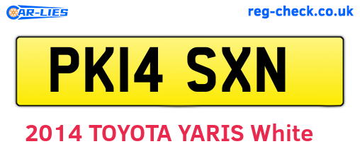 PK14SXN are the vehicle registration plates.
