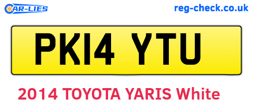 PK14YTU are the vehicle registration plates.