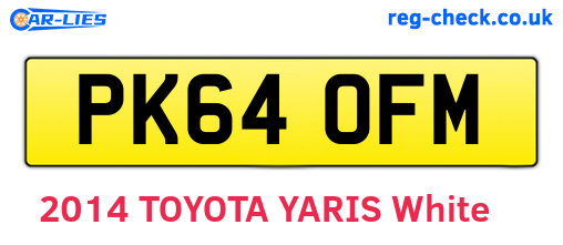 PK64OFM are the vehicle registration plates.