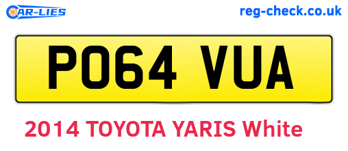 PO64VUA are the vehicle registration plates.