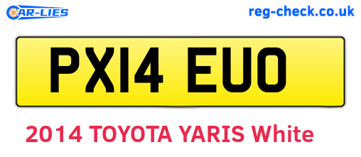 PX14EUO are the vehicle registration plates.