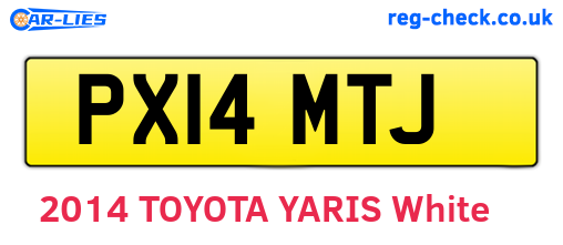 PX14MTJ are the vehicle registration plates.
