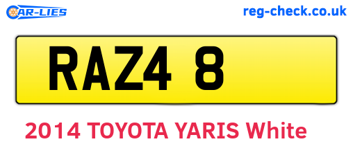 RAZ48 are the vehicle registration plates.