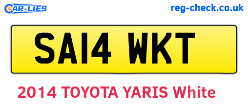 SA14WKT are the vehicle registration plates.