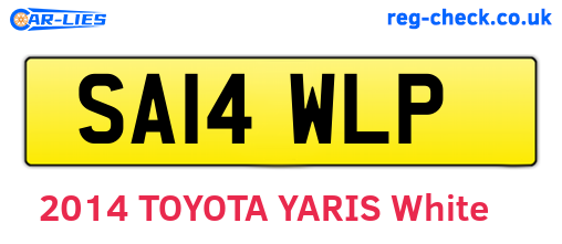 SA14WLP are the vehicle registration plates.