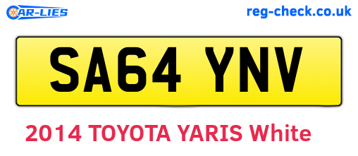SA64YNV are the vehicle registration plates.