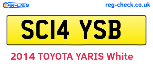 SC14YSB are the vehicle registration plates.
