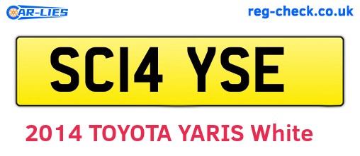 SC14YSE are the vehicle registration plates.