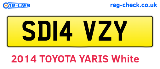 SD14VZY are the vehicle registration plates.