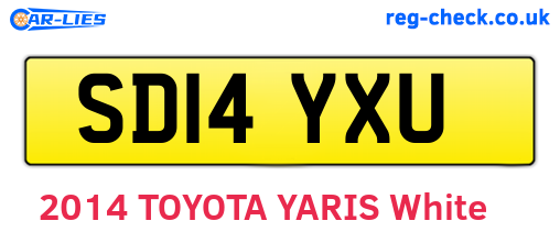 SD14YXU are the vehicle registration plates.