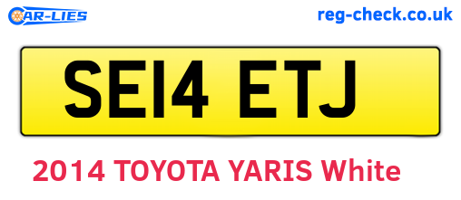 SE14ETJ are the vehicle registration plates.
