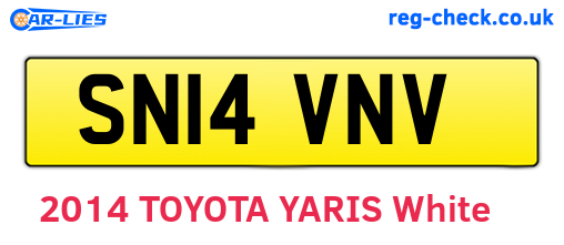 SN14VNV are the vehicle registration plates.