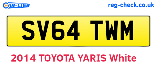 SV64TWM are the vehicle registration plates.