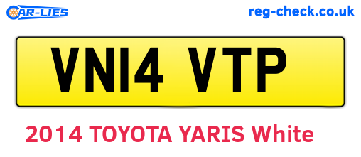 VN14VTP are the vehicle registration plates.