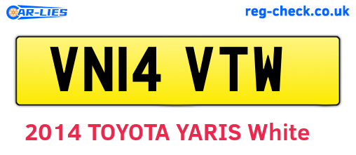VN14VTW are the vehicle registration plates.