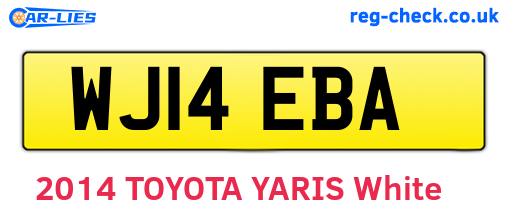 WJ14EBA are the vehicle registration plates.