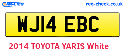 WJ14EBC are the vehicle registration plates.