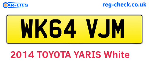 WK64VJM are the vehicle registration plates.