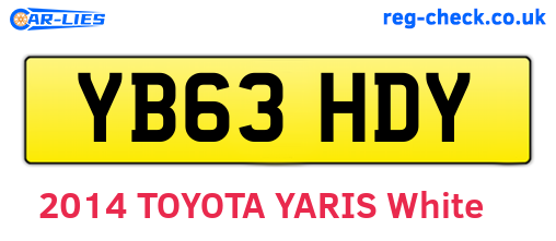 YB63HDY are the vehicle registration plates.