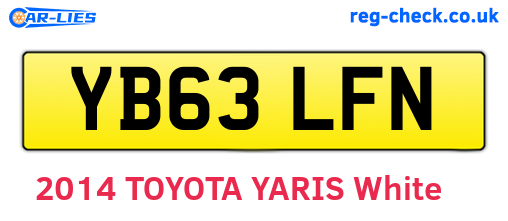 YB63LFN are the vehicle registration plates.