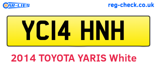 YC14HNH are the vehicle registration plates.