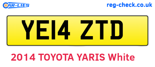 YE14ZTD are the vehicle registration plates.