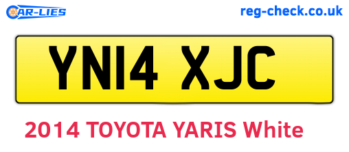 YN14XJC are the vehicle registration plates.