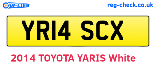 YR14SCX are the vehicle registration plates.