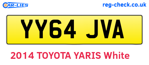 YY64JVA are the vehicle registration plates.