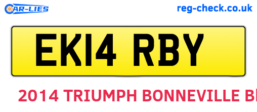 EK14RBY are the vehicle registration plates.
