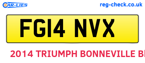 FG14NVX are the vehicle registration plates.