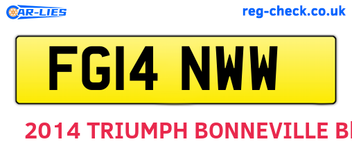 FG14NWW are the vehicle registration plates.