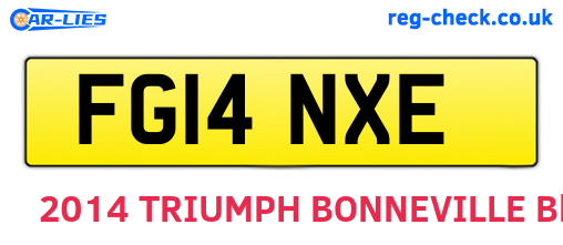 FG14NXE are the vehicle registration plates.