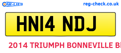 HN14NDJ are the vehicle registration plates.