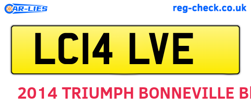 LC14LVE are the vehicle registration plates.