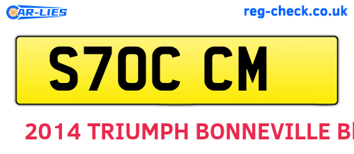 S70CCM are the vehicle registration plates.